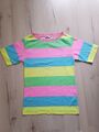 Esprit edc T-Shirt Gr. XS / 34 rosa / blau / gelb / grün gestreift  * wie Neu *