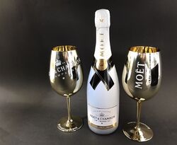 Moet Chandon Ice Imperial Champagner 0,75l 12% Vol + 2 Imperial Gold Glas Gläser