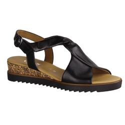 Gabor Comfort 42751- Sandalette, Damen, Shwarz, Leder, Keilsandaletten