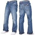 APT Herren Bootcut Jeans weites Bein ausgestellt Denim Hose Freizeit Arbeitshose UK Größen