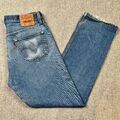 Levi's 501 Jeans Straight Leg Distressed Vintage Button Fly Acid Wash 35x34