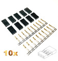 ✅ 10 Stück Female Servo Stecker JR Graupner kompatibel Vergoldet Crimp Pins 3Pin