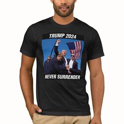 Trump Shot T-Shirt Top | Donald TRUMP 2024 Never Surrender Shirt Mugshot Tee