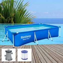 Bestway Steel Pro Frame Pool 300x201x66cm mit Filterpumpe Kinder Family 56411