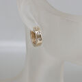 Creolen in 585/14k Gelbgold 6 Brillanten ca. 0,18 ct W/si   Ø ca. 15 mm