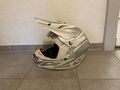 No Fear Helm Weiß / Silber - Motorcross Helm (Größe S - 55cm)