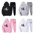 Trainingsanzug Set Damen Letter Print Hoodies Tops Jogger Sport Outfit UK DE-