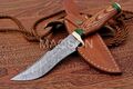 Damast Messer Damaszener Stahl Jagd Knife Damascus Hunting Bowie 