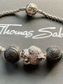 thomas sabo Karma Armband 20 cm Silber 925 mit 3 Beads Tiger 2 x Obsidian