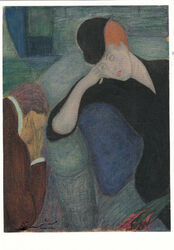 Postkarte: Marianne von Werefkin - Interieur mit sitzendem Paar