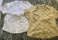2 Stück Lisa Steuten Damen Bluse Größe 40 mit kurzen Ärmel Farbe  Weiß/Beige