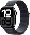 Apple Watch Series 10 42 mm Aluminiumgehäuse diamantschwarz am Sport Loop tinte