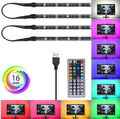 USB RGB LED Stripe Leiste Streifen Band Leuchte IR Fernbedienung 2*0.5m+2*1m Kit