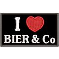 Gestickter Aufnäher Patch "I LOVE BIER & Co" Moped Biker Kutte Lifestyle 7x4cm