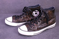 Converse Classic Hi Chucks Sneaker Gr. 39 schwarz braun Leder Schlangenlook BC40