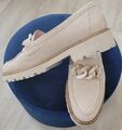 Gabor Slipper beige Rauleder Gr. 6,5 Gr. 39,5 neuwertig Mokassins Damenschuhe