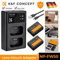 K&F Concept NP-FW50 Kameraakku Ladegerät1100mAh Batterie 2 Pack für Sony A6000