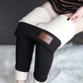 Damen Frau Thermo Leggings Fleece Gefüttert Winter Warm Hose Leggins DE