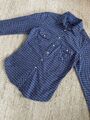 Gant Bluse blau Kariert langarm gr.  XS 34 Neuw