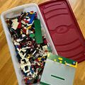 (lesen) 3,5 Kg Lego Steine Kiste Sammlung Konvolut Platte alte Bausteine 90er