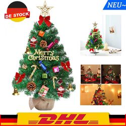 45cm Künstlicher Kleiner Mini Weihnachtsbaum Tischplatte LED Licht Ornamenten DE