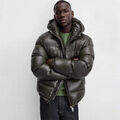 New Mens Fashion Casual Winter Warm Down Puffer Zipper Jacket Shiny