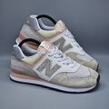 New Balance 574 Damen-Sneaker creme-grau-rosa Wildleder Größe UK 7,5