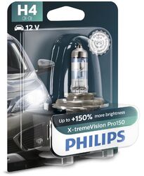 Philips | H4 X-tremeVision Pro150 (1 Stk.) (12342xVPB1) 