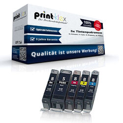 5x Kompatible Tintenpatronen für Canon PGI5 / CLI8 Kassetten-Drucker Pro Serie