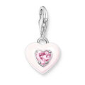 THOMAS SABO Schmuck Charm-Anhänger Herz mit Pinkfarbenem Stein 1915-041-9