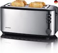 SEVERIN Automatik-Langschlitztoaster, Toaster mit Brötchenaufsatz, hochwertiger 