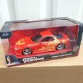 JADA 2 SCHNELL 2 FURIOUS 1993 ORANGE JLS MAZDA RX-7 1:24 DIECAST MODELLAUTO OFFIZIELL