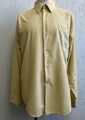 L 60er Jahre Herren Beige Kariert Nylon Hemd Vintage EU 44 Large