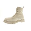 Tamaris Boots Stiefeletten Schnürstiefelette Beige Leder Damen Schuhe Gr. 38