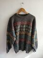 Vintage Pullover C&A 80er 90er Jahre Norweger Pullover Gr. XL