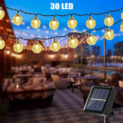 Solar Lichterkette Kugel Beleuchtung 30/50/60 LED Garten Party Innen Außen Deko