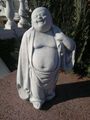 Steinfigur "fröhlicher Buddha" Gartenfigur Steinguss Skulptur Statue Feng Shui