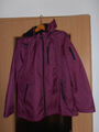 Top beere-schwarz-melierte Damen-Softshell-Jacke*abnehmbare Kapuze*Gr. L 44*