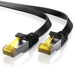 Primewire CAT.7 LAN-Flachbandkabel U/FTP RJ45 flexibl Verlegen Schwarz 15m