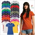 Fruit of the Loom ikonisches Damen-T-Shirt schlicht lässig weich Baumwolle Pullover Tops 