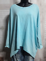 Damen Langarm Shirt vokuhila  basic uni+Leo viele Farben oversize  bis Gr. 46/48