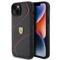 Handyhülle Case iPhone 15 Plus Ferrari Kunstleder schwarz Logo