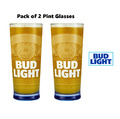 Bud Light Glas Pint Gläser x 2 Budlight Glas Bud Light Gläser Budweiser