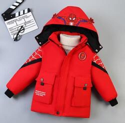 2024 Kinder Jungen Spiderman Kapuzenjacke Wintermantel Parka Oberbekleidung DE