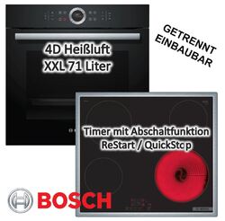 Herdset Bosch Backofen EcoClean Direct mit Elektrokochfeld QuickStop autark 60cm