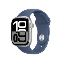 Apple Watch Series 10 GPS 42mm Aluminium Silber Sportarmband Denim - S/MGWM1-968