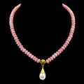 BAILYSBEADS edle Rhodochrosite Halskette Collier Necklace mit MK Perle Anhänger