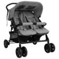 Zwillingskinderwagen Geschwisterwagen Kinderwagen Buggy Kinder Baby Stahl vidaXL