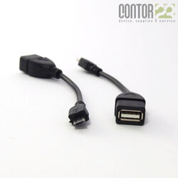 2x Micro-USB 2.0 OTG-Adapter Kabel [on the go Samsung/Lenovo/ET-R205U/CA-157]