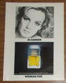 Seltene Werbung vintage JIL SANDER WOMAN PUR Perfum Eau de Toilette 1980